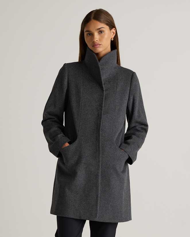 Heather Charcoal Italian Wool Cocoon Coat