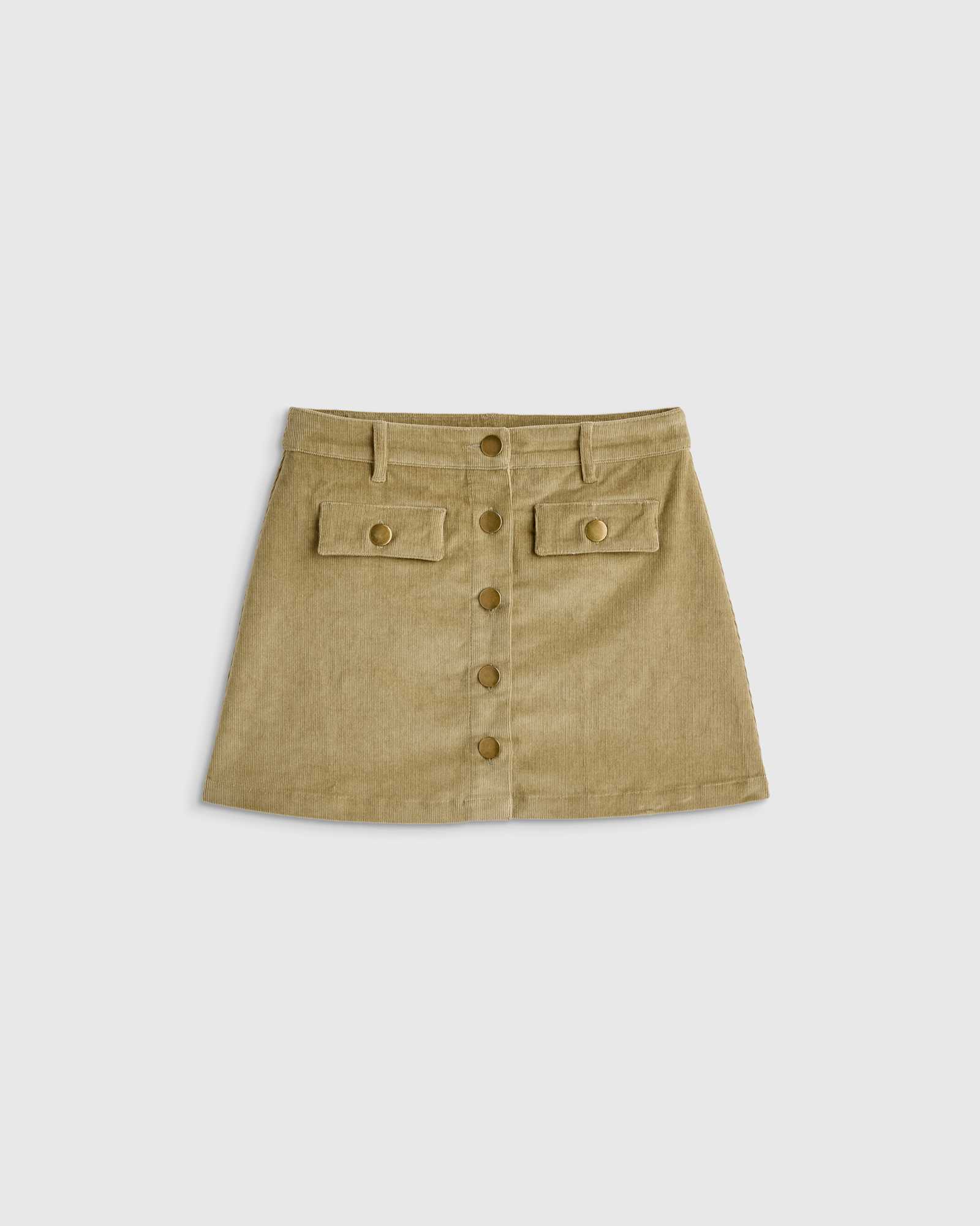 dried-herb Organic Cotton Stretch Corduroy Skirt