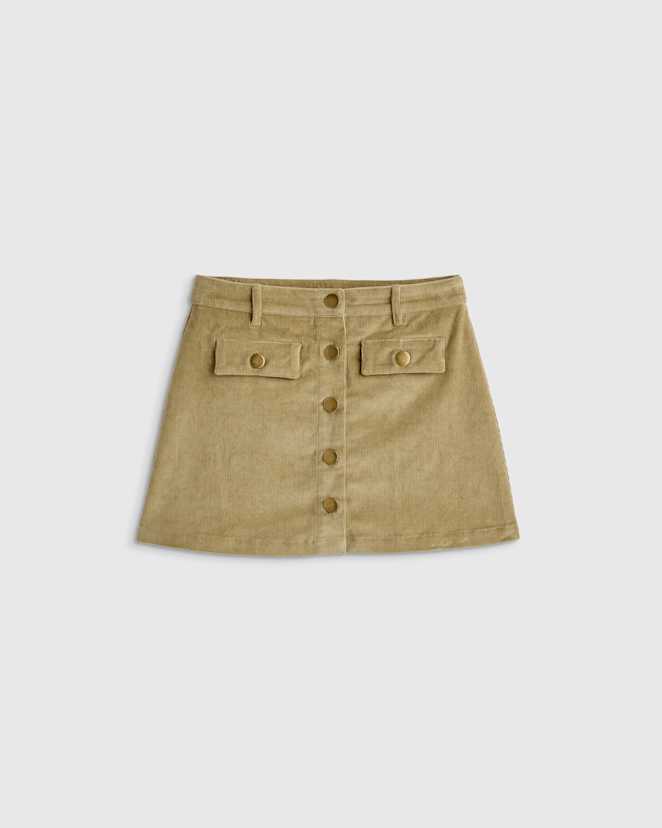 Dried Herb Organic Cotton Stretch Corduroy Skirt