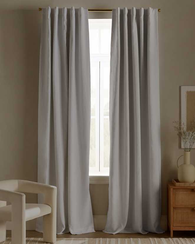 White European Linen True Blackout Curtain