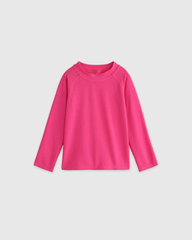 Electric Pink Long Sleeve Raglan Rash Guard