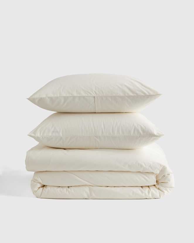 Ivory Organic Brushed Cotton Duvet Cover Set