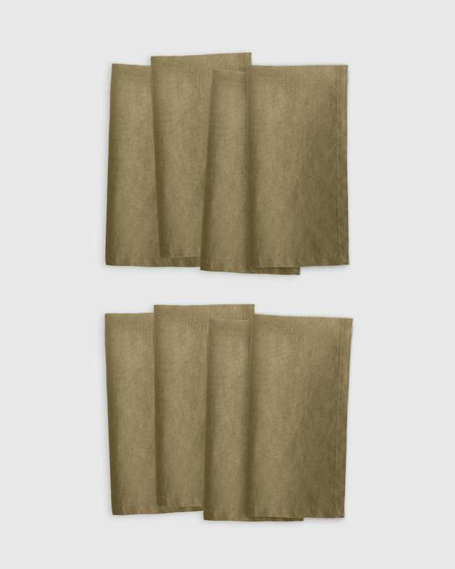 Aloe Serviettes de table en lin européen (ensemble de 8)