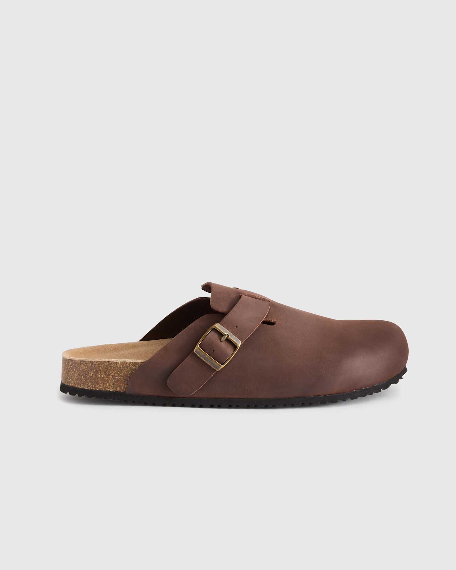 Espresso Brown Nubuck Water Repellent Clog Mule