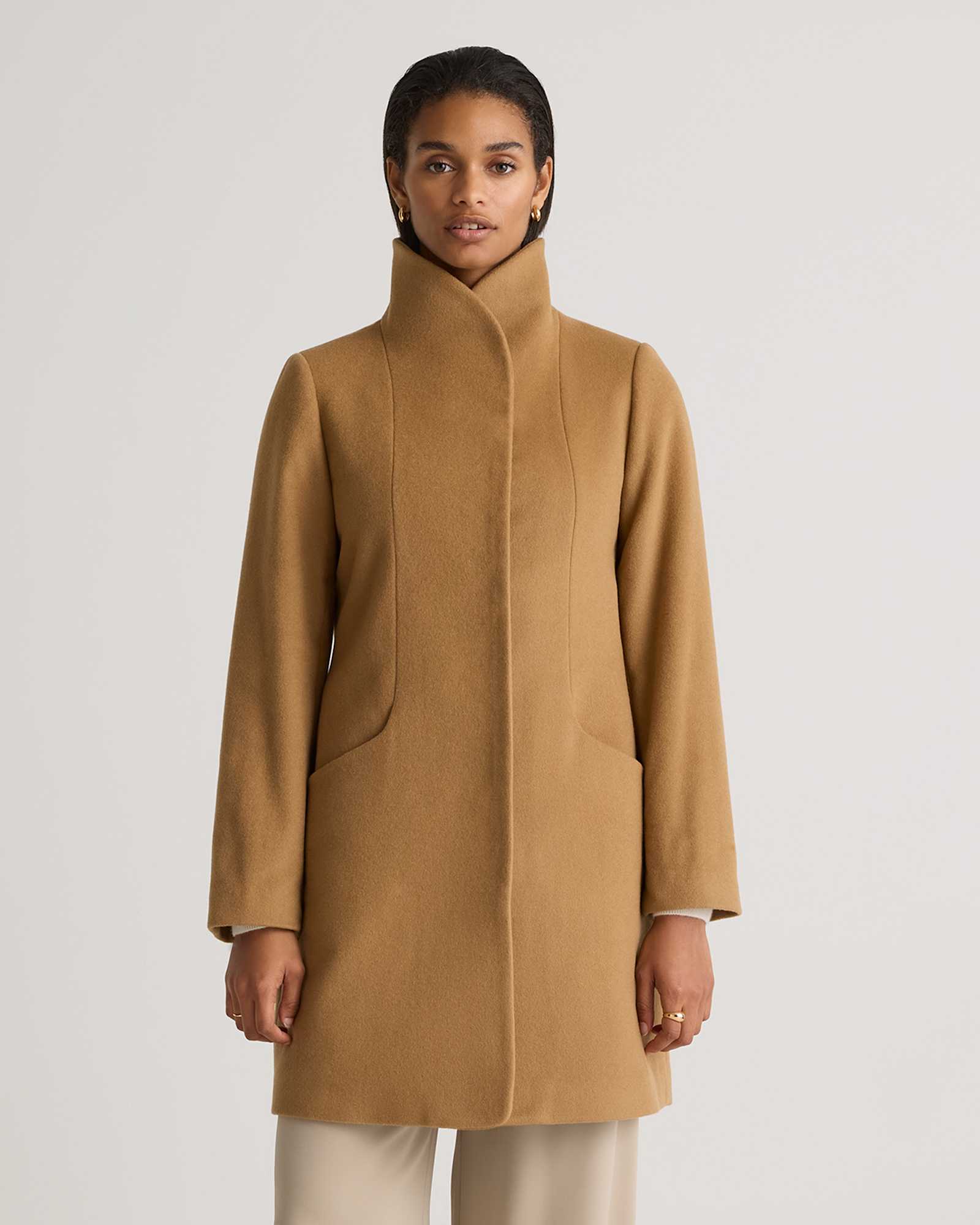 caramel Italian Wool Cocoon Coat