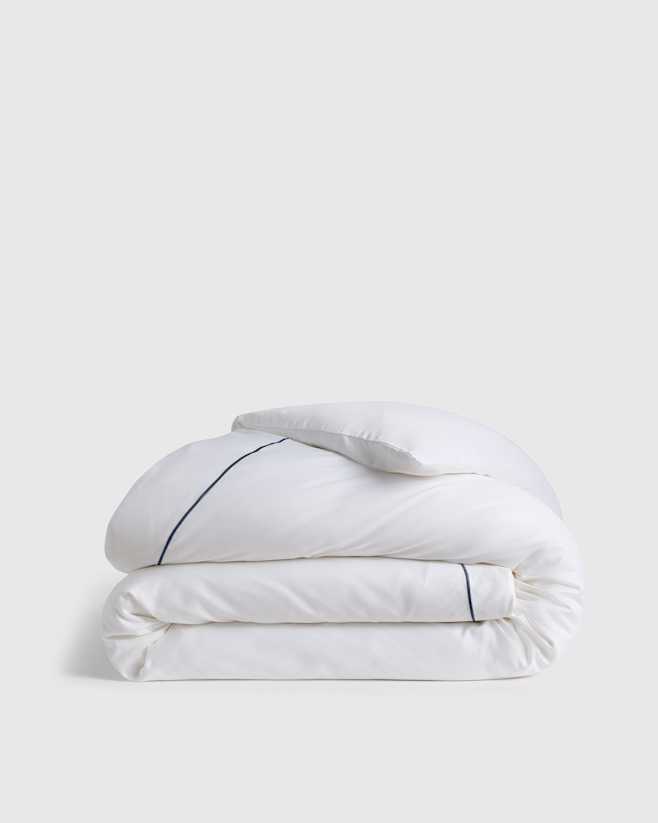 White/Mineral Signature Giza Cotton Sateen Duvet Cover
