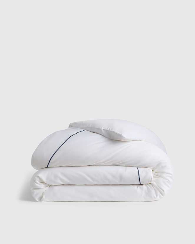 White/Mineral Signature Giza Cotton Sateen Duvet Cover