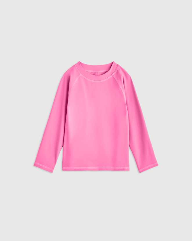 Watermelon Pink Long Sleeve Raglan Rash Guard