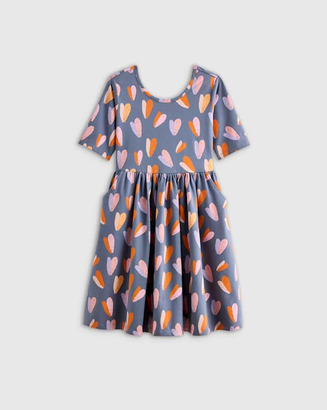 Multi Hearts Organic Cotton Skater Dress