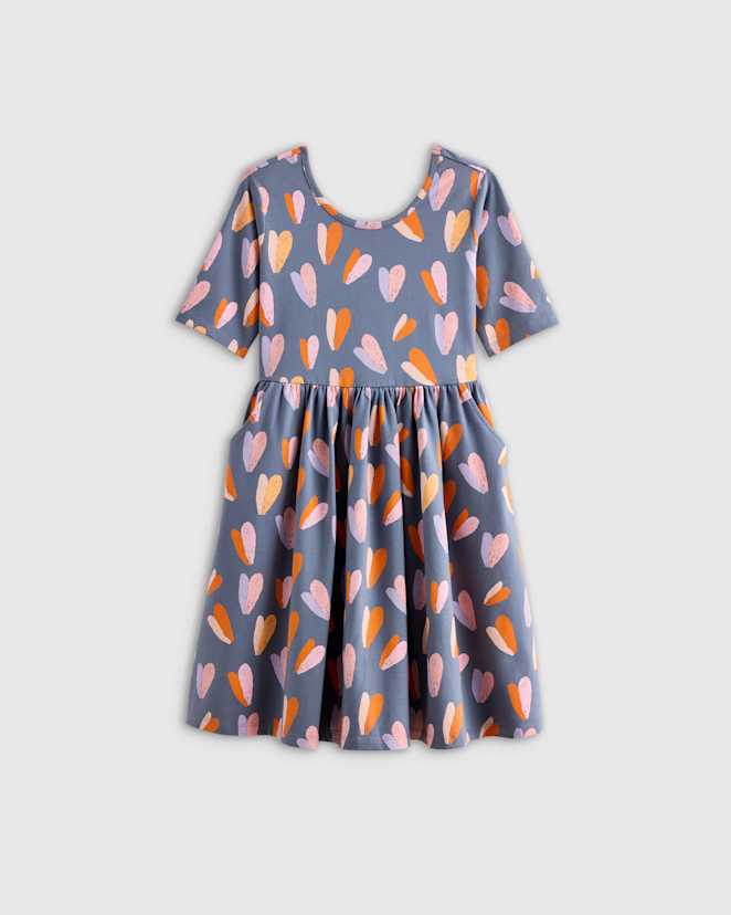 Multi Hearts Organic Cotton Skater Dress