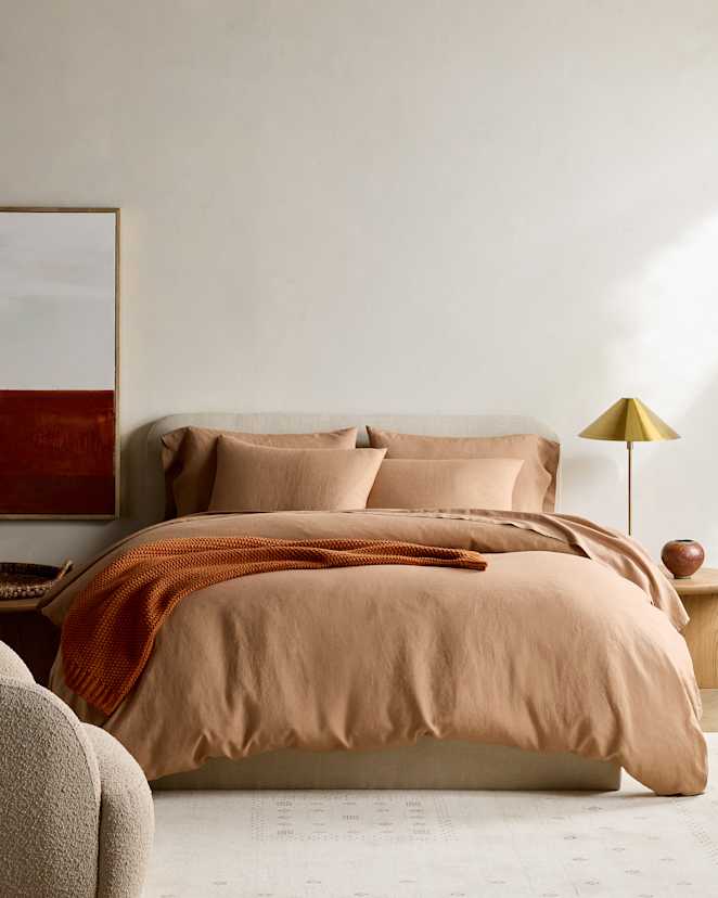 Latte European Linen Deluxe Bedding Bundle