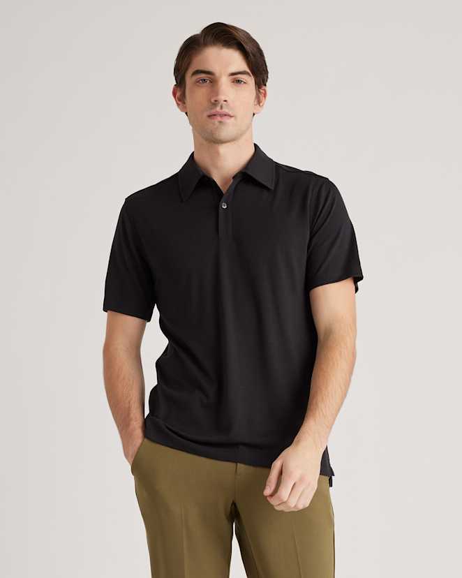 Black Extra-Fine Australian Merino Polo