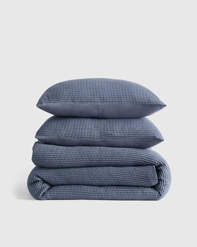 Mineral Organic Waffle Duvet Cover Set