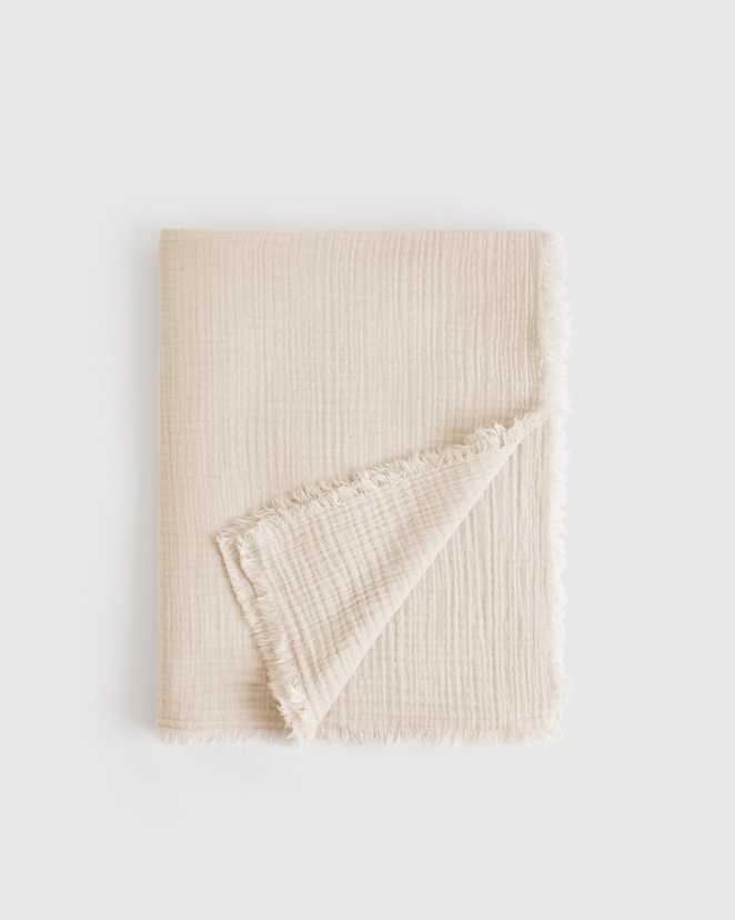 Undyed Organic Airy Gauze Throw