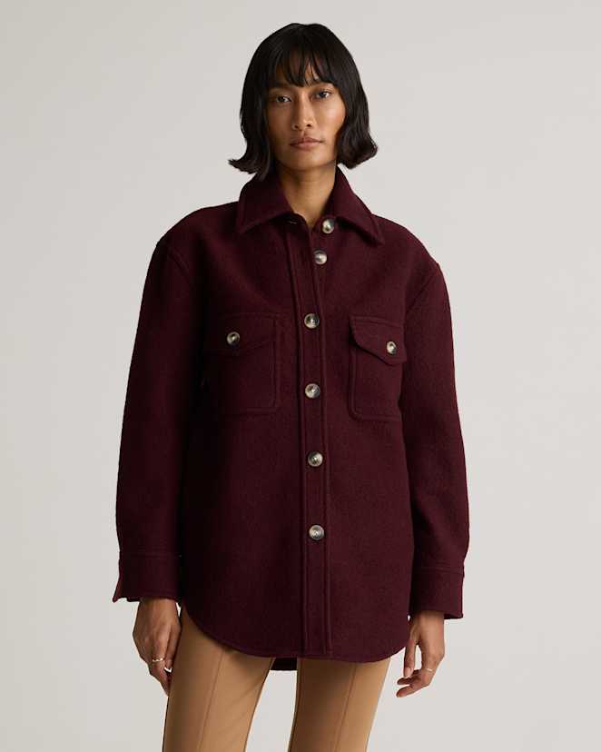 Mulled Wine 100% Merino Wool Shirt Jacket
