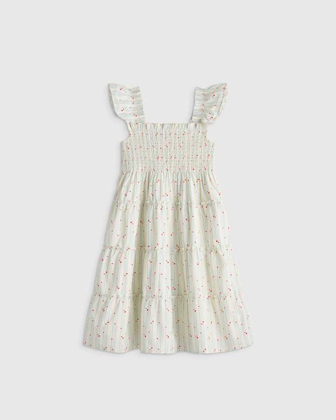 Stars and Stripes 100% Organic Cotton Poplin Smocked Dress