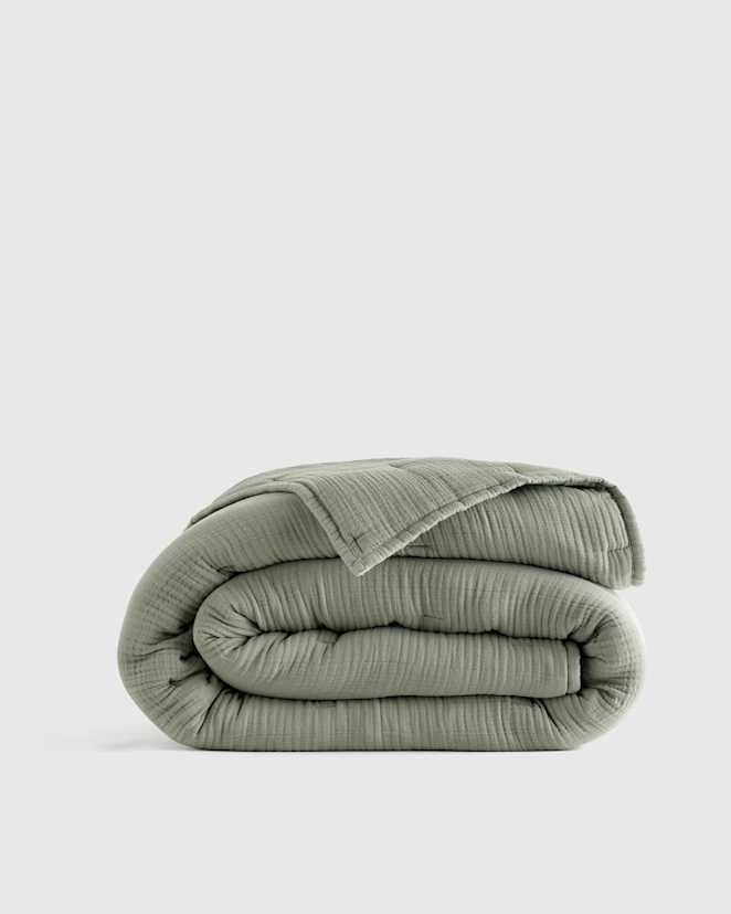 Dried Sage Organic Cotton Gauze Dream Quilt