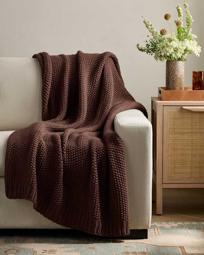 Espresso Cotton Fisherman Throw