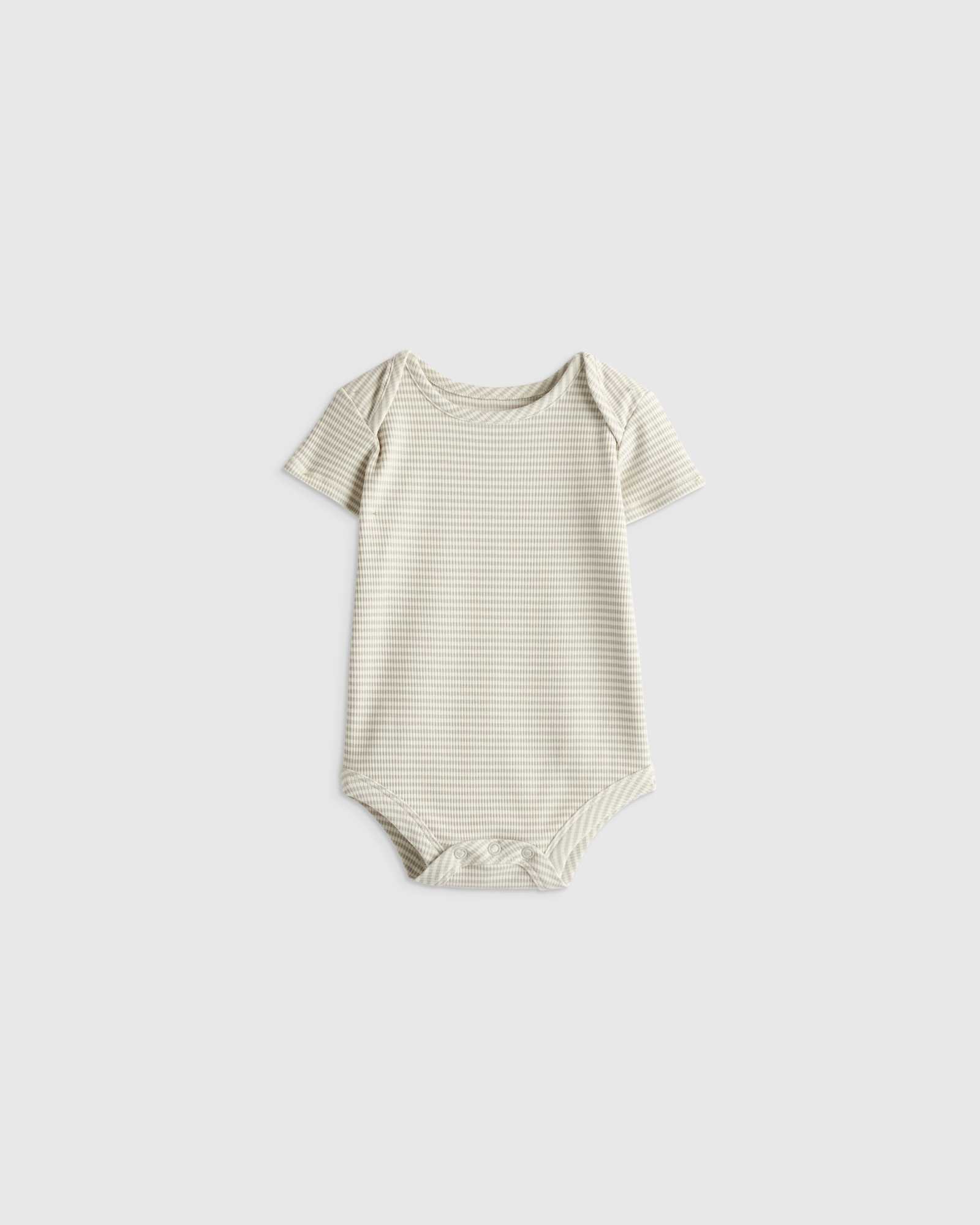 grey-stripe Softest Rib Short Sleeve Bodysuit