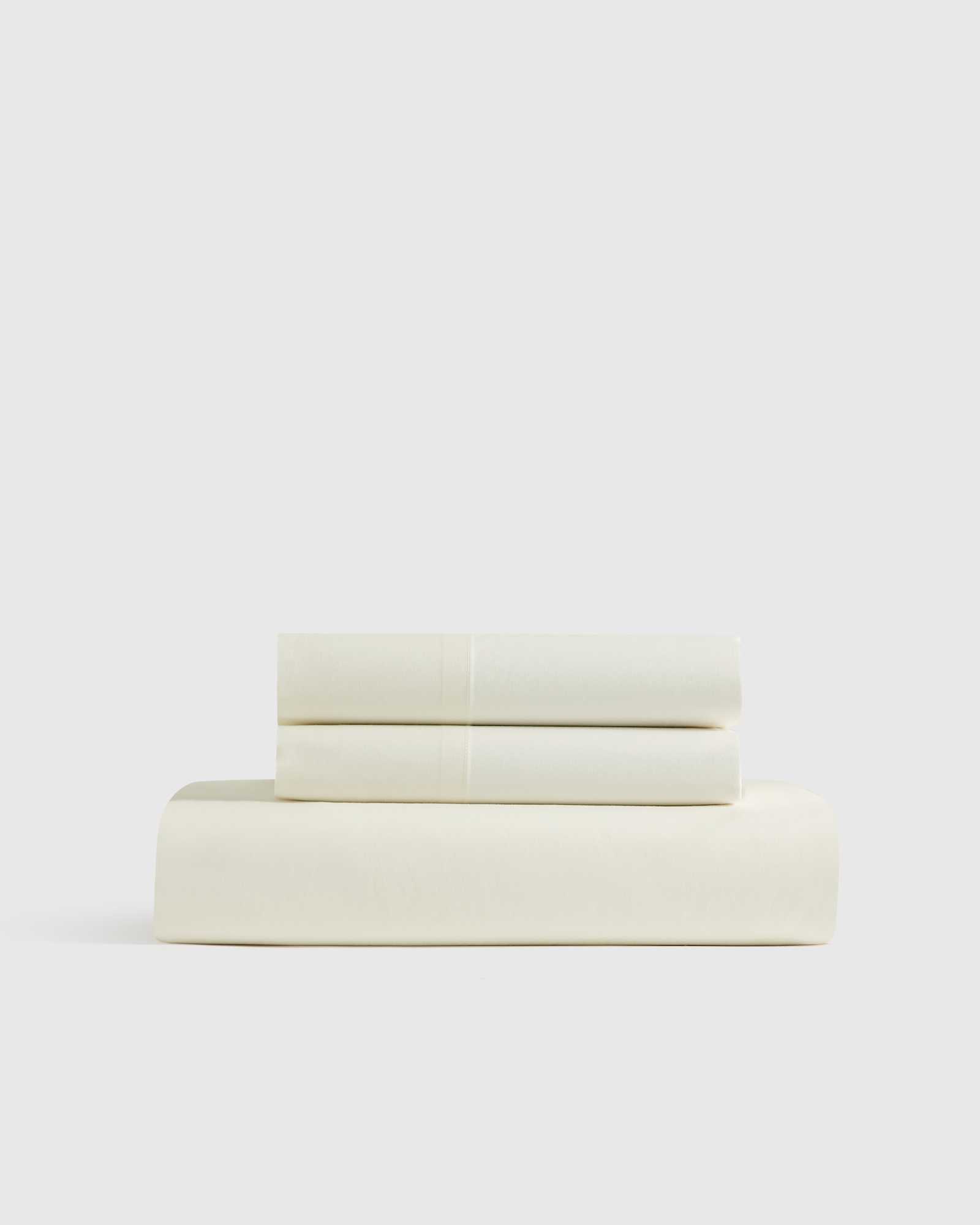 ivory Classic Organic Percale Fitted Sheet Set