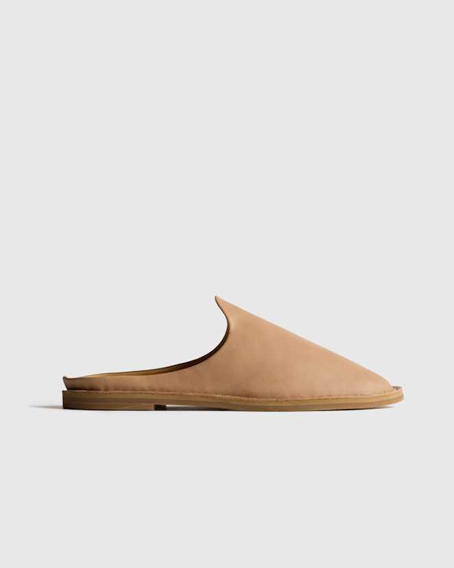 Sand Italian Leather Mule Slip-On