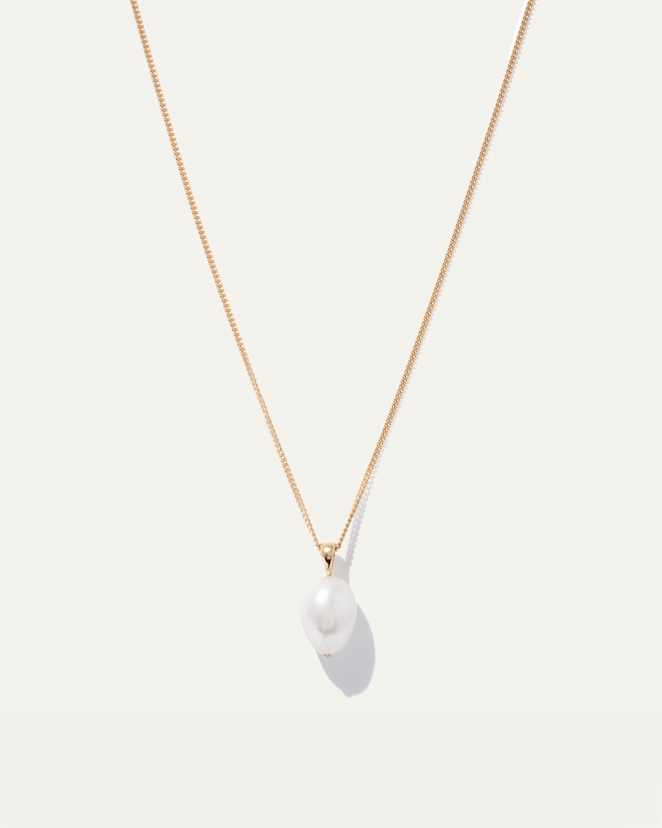 Gold Vermeil Baroque Pearl Pendant Necklace