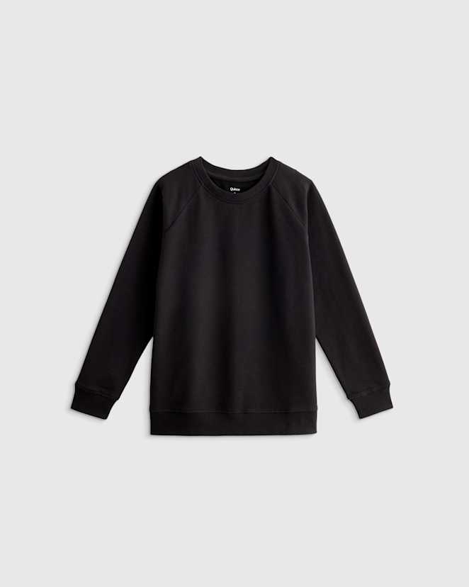 Black Organic Cotton French Terry Crew Neck Sweatshirt