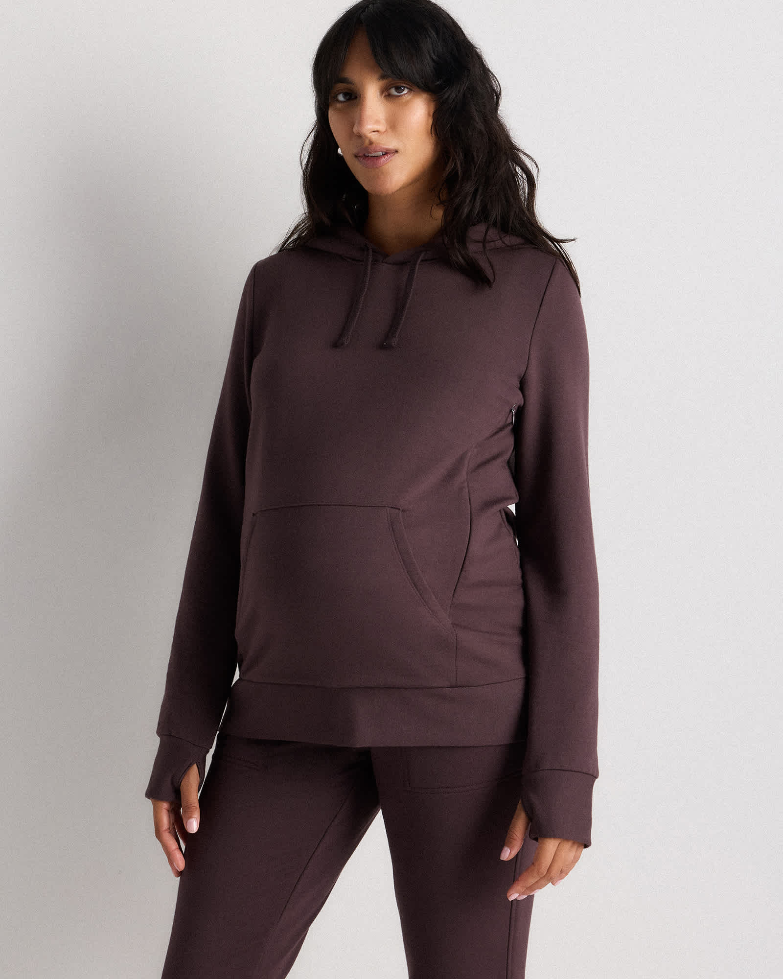 Dried Fig SuperSoft Fleece Maternity & Nursing Hoodie