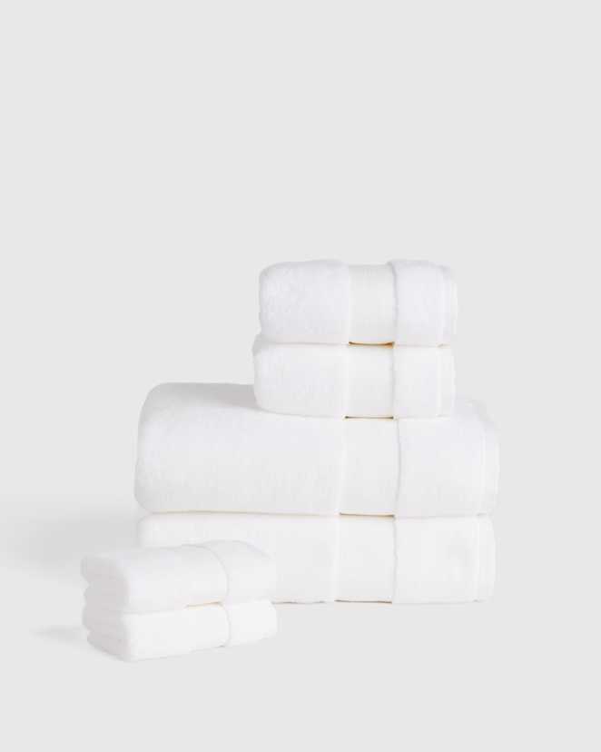 White Turkish Classic Bath Towel Bundle