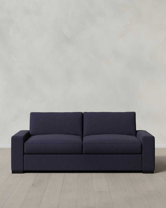 Navy Stillman Sleeper Sofa in Performance Basketweave