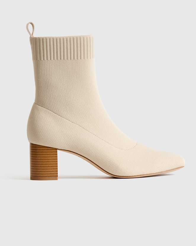 Almond Eco Knit Heeled Bootie