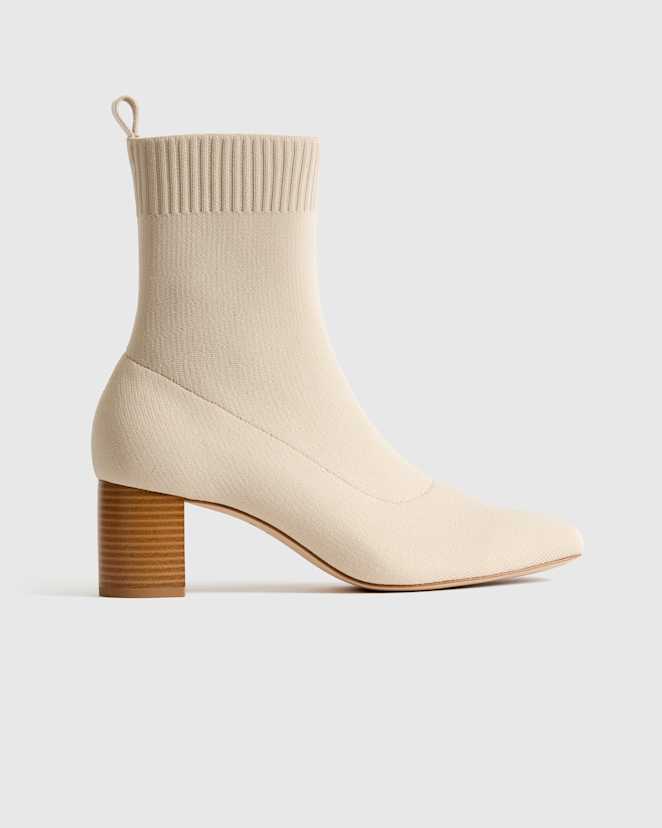 Almond Eco Knit Heeled Bootie