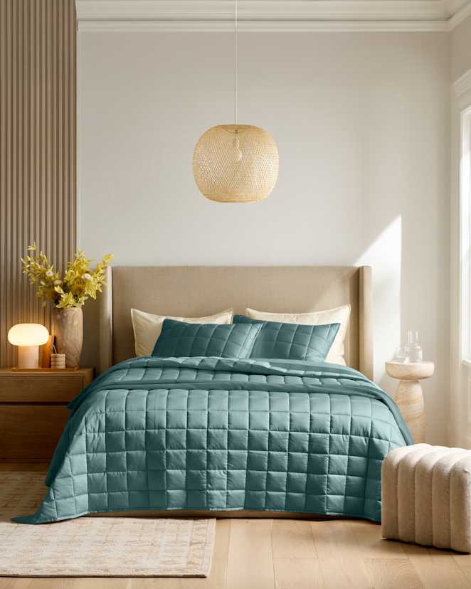 Ocean Bamboo Box Quilt Set