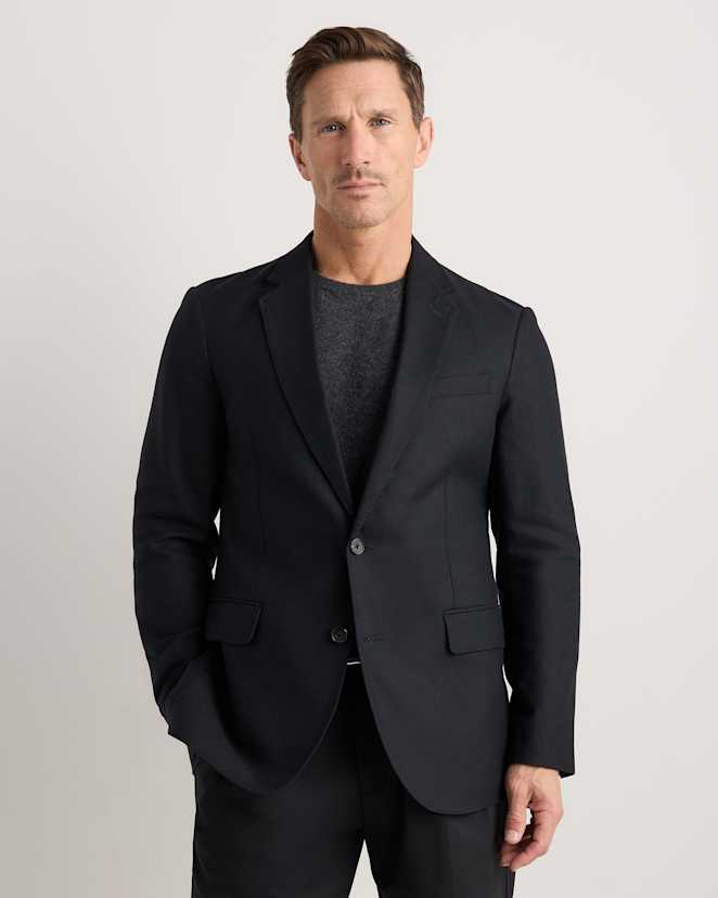 True Black Organic Cotton Cashmere Blazer