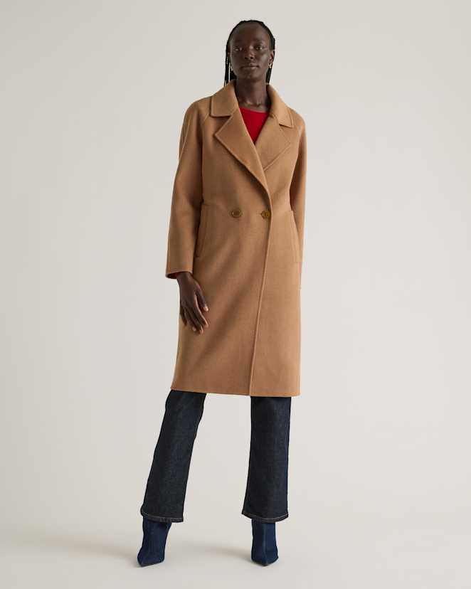Caramel Double-Faced Merino Wool Notched Lapel Coat