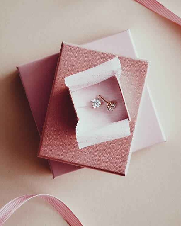 Yellow Gold 14K Gold Lab Grown Diamond Four-Prong Solitaire Studs