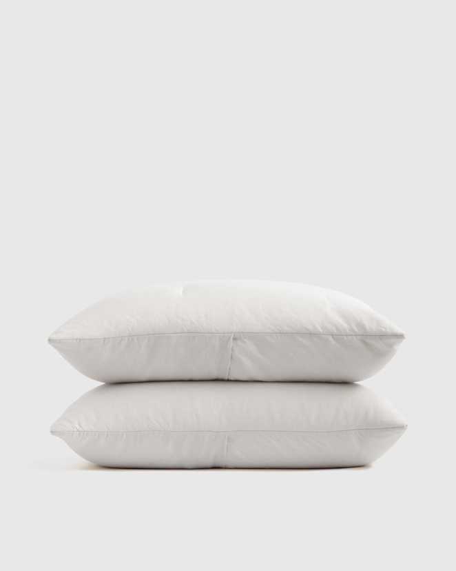 Light Grey European Linen Essential Quilted Sham Set