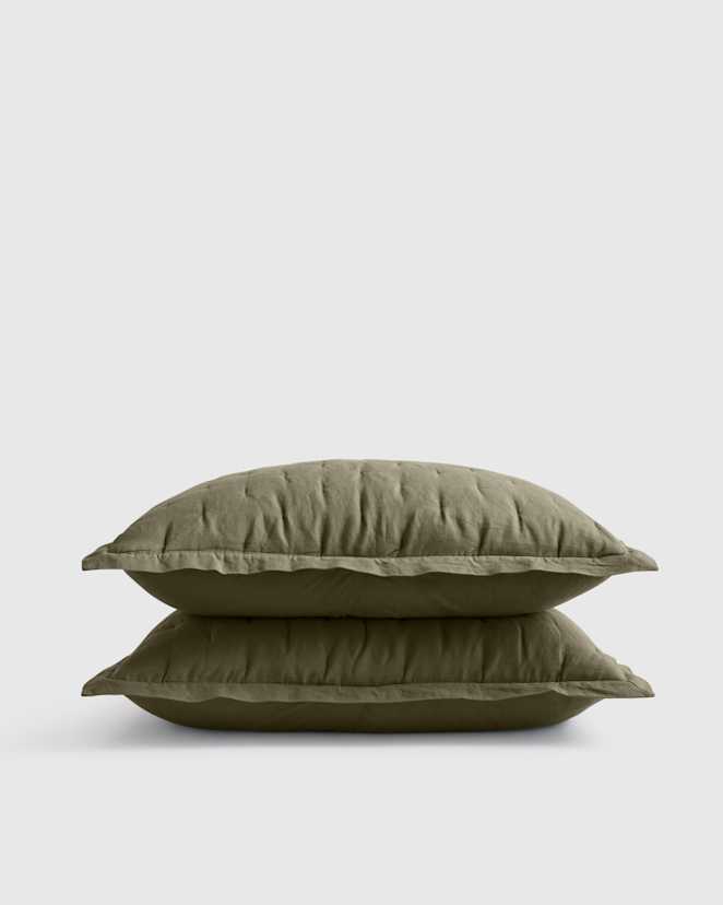 Dusty Olive European Linen Dream Sham Set