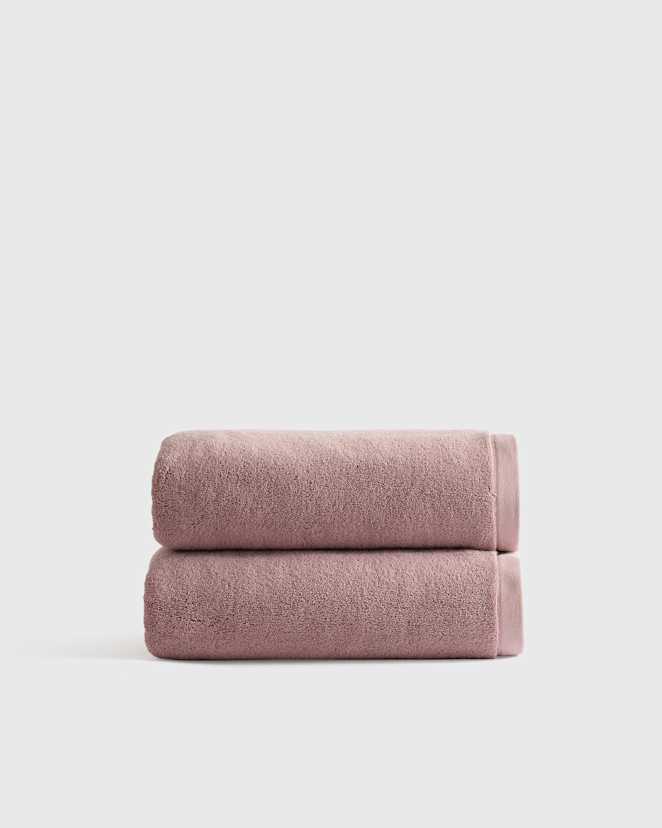 Dusty Mauve Plush Organic Turkish Cotton Bath Towel (Set of 2)