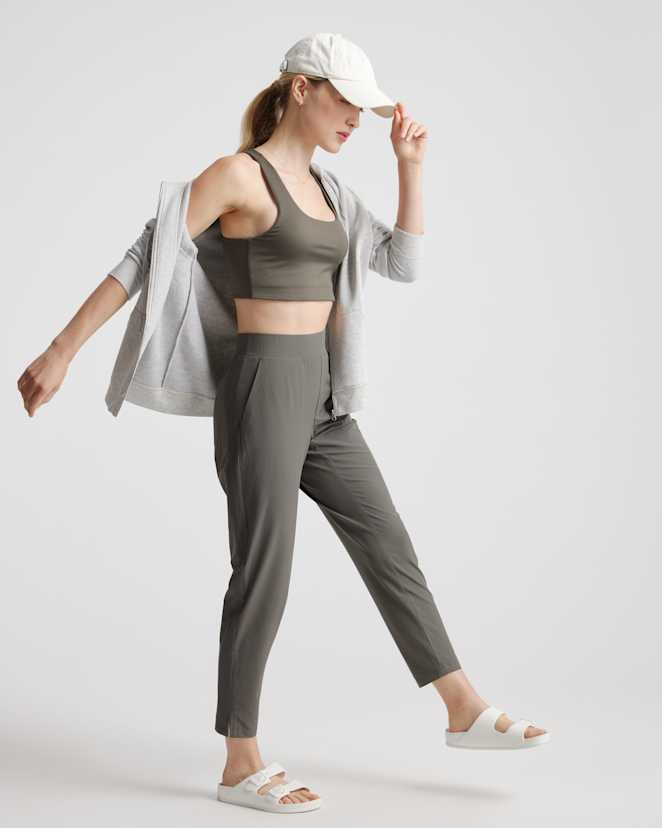 Olive Performance Tech Ankle Pants