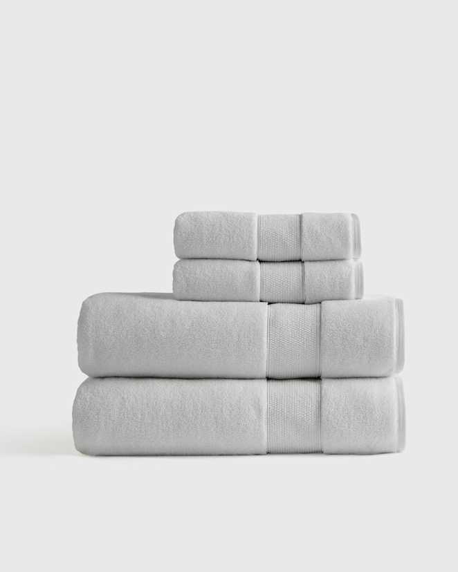 Light Grey Classic Organic Turkish Cotton Bath Sheet Bundle (4 pieces)
