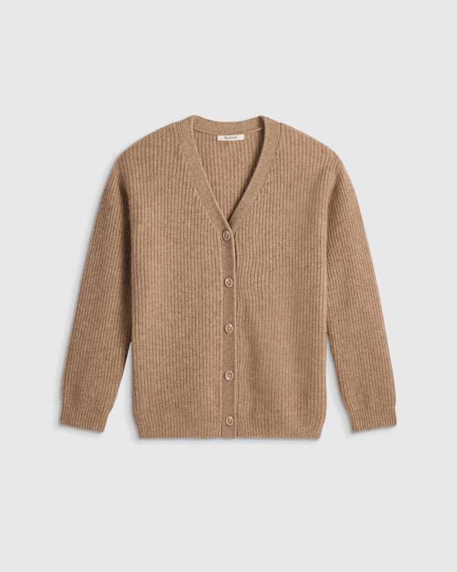 Oatmeal Washable Cashmere Oversized Fisherman Cardigan