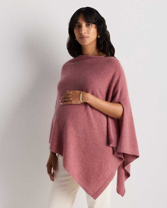 Heather Shaded Rose Pink Mongolian Cashmere Nursing Shawl