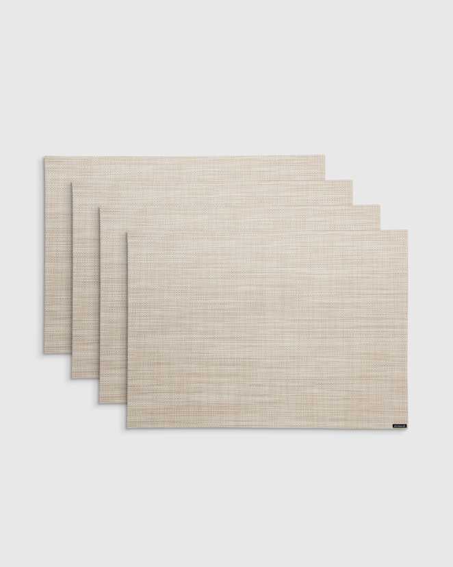 Parchment Mini Basketweave Easy-Care Rectangular Placemat, Set of 4 by Chilewich