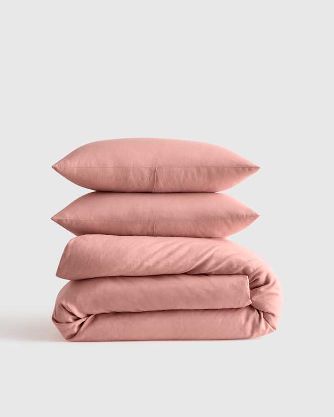 Rose European Linen Duvet Cover Set