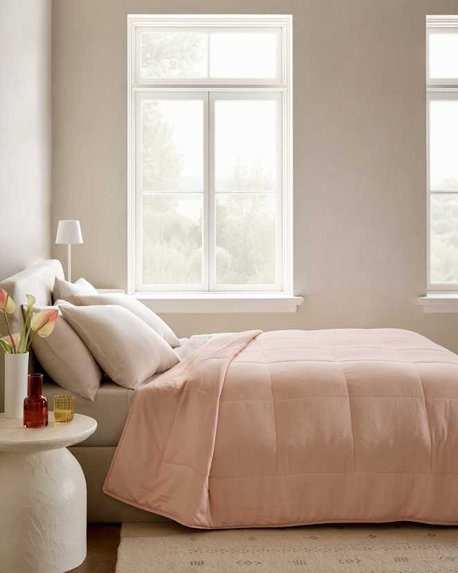 Soft Pink Couette en bambou