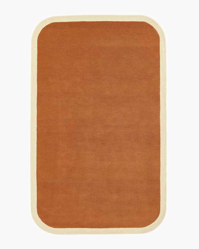 Copper Colorful Curves Hand-Tufted Rug