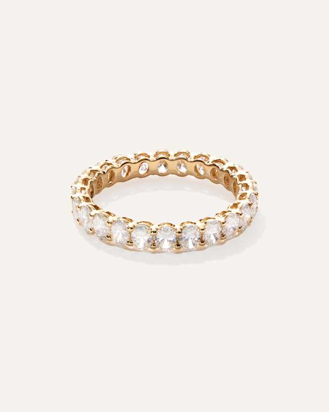 Yellow Gold Lab Grown Diamond Oval Eternity Band
