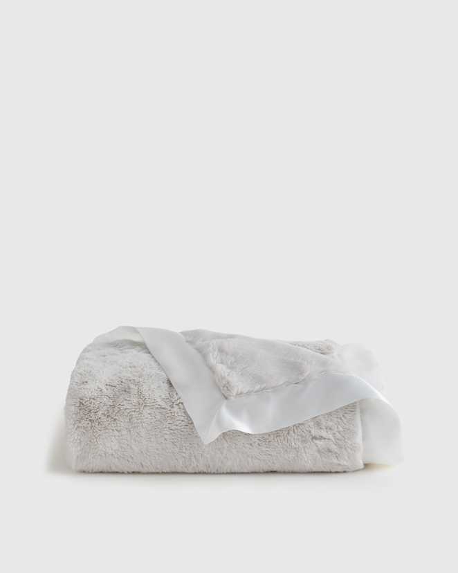 Light Grey Silky Plush Baby Blanket