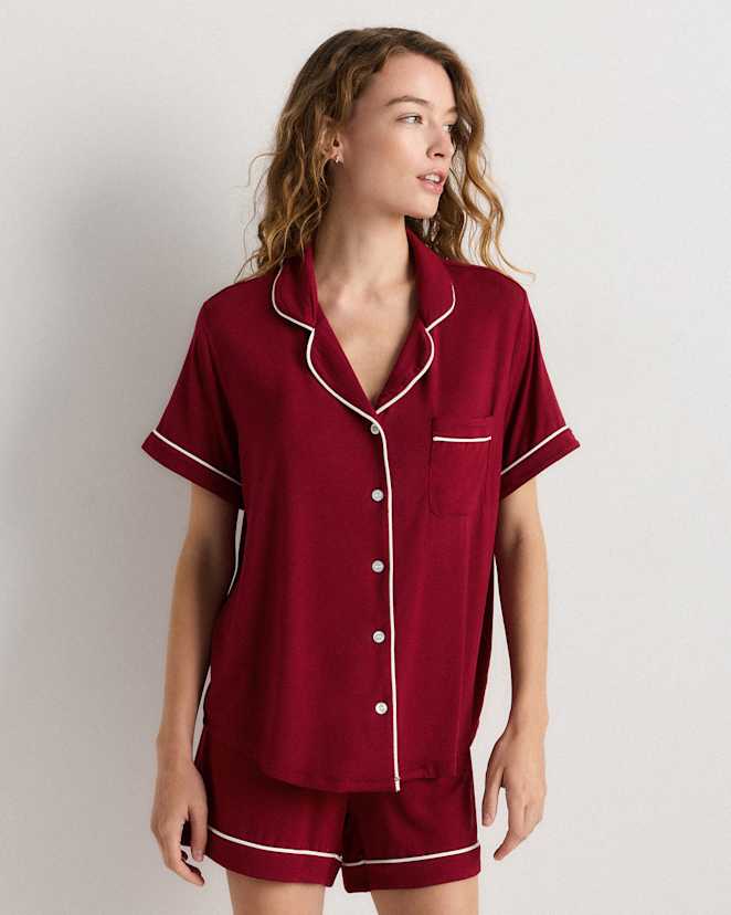 Rhubarb Bamboo Jersey Short Sleeve Pajama Set